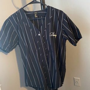 black and white striped darling jersey size small